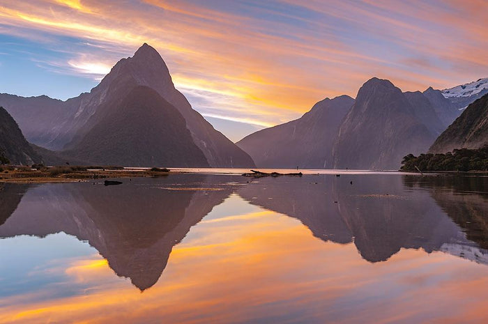 high mountain glacier at milford sound Wall Mural Wallpaper