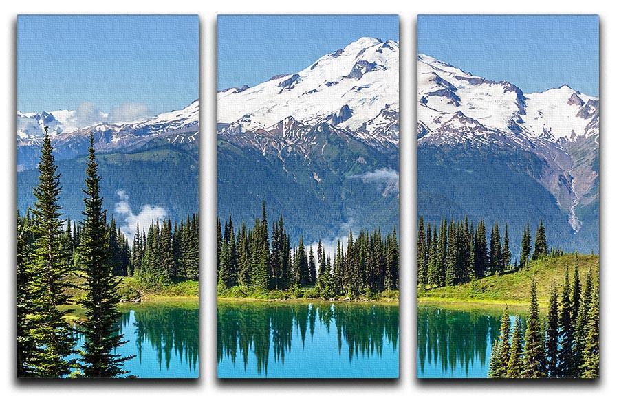 lake and Glacier Peak 3 Split Panel Canvas Print - Canvas Art Rocks - 1