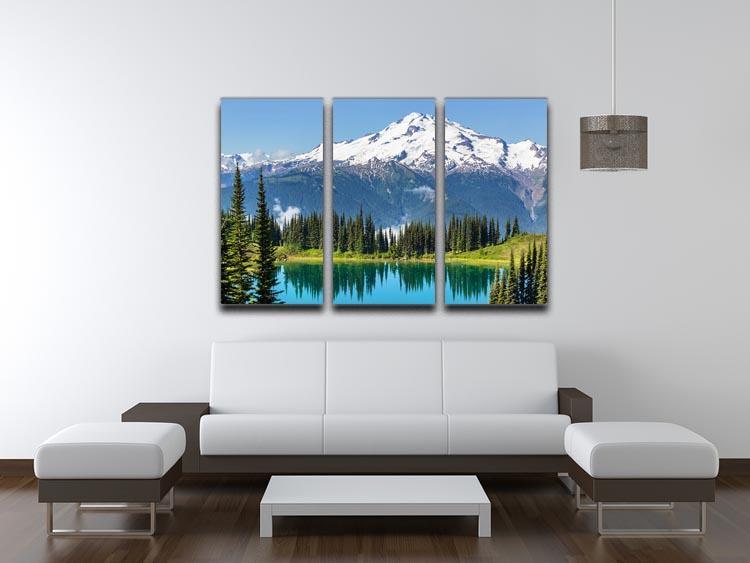 lake and Glacier Peak 3 Split Panel Canvas Print - Canvas Art Rocks - 3