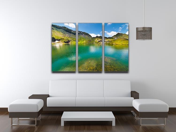 landscape from Balea Lake 3 Split Panel Canvas Print - Canvas Art Rocks - 3