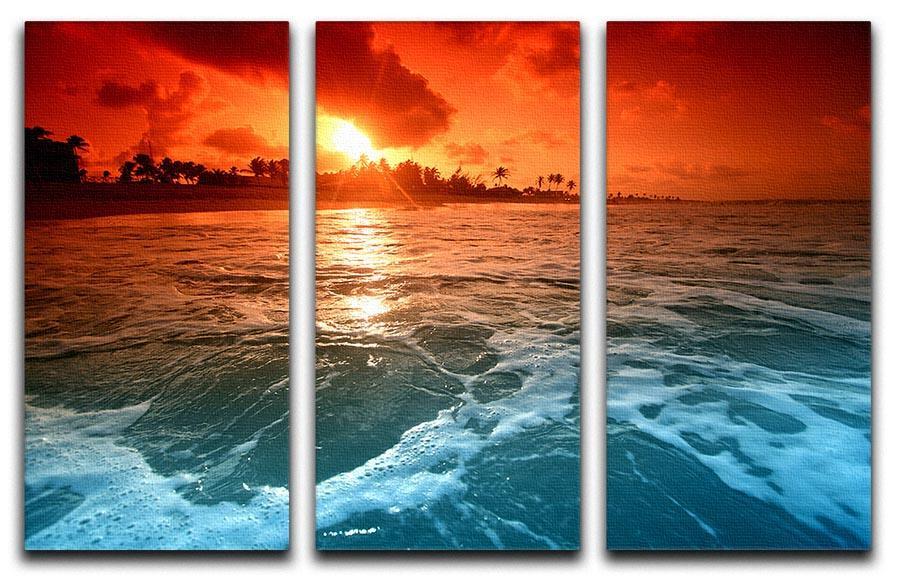 landscape ocean sunrice 3 Split Panel Canvas Print - Canvas Art Rocks - 1
