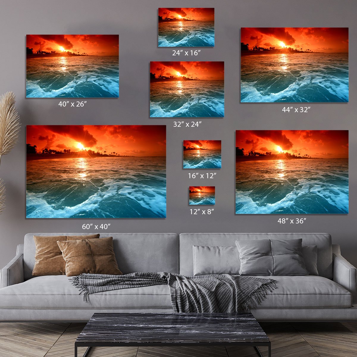 landscape ocean sunrice Canvas Print or Poster