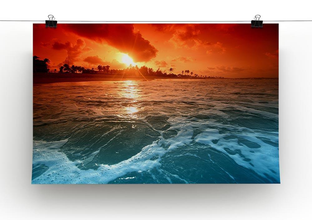 landscape ocean sunrice Canvas Print or Poster - Canvas Art Rocks - 2