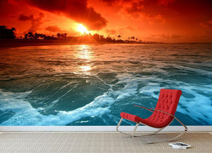 landscape ocean sunrice Wall Mural Wallpaper - Canvas Art Rocks - 2