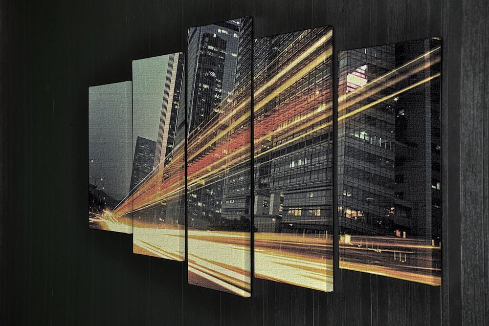 light trails modern building 5 Split Panel Canvas  - Canvas Art Rocks - 2