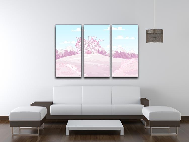 magic princess castle 3 Split Panel Canvas Print - Canvas Art Rocks - 3