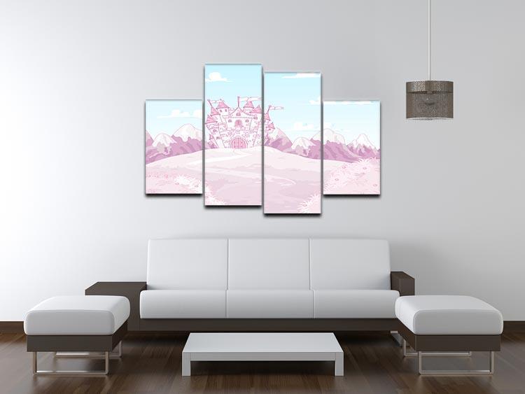 magic princess castle 4 Split Panel Canvas - Canvas Art Rocks - 3