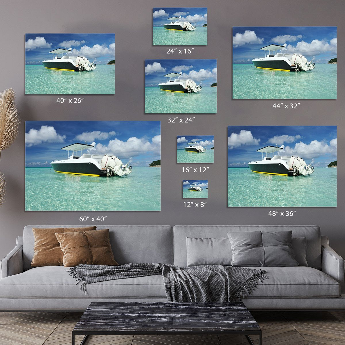 motor boat at Boracay island Canvas Print or Poster
