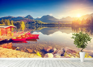mountain lake in National Park Wall Mural Wallpaper - Canvas Art Rocks - 4