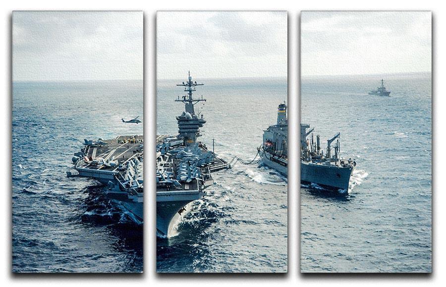 navy crossing the ocean 3 Split Panel Canvas Print - Canvas Art Rocks - 1