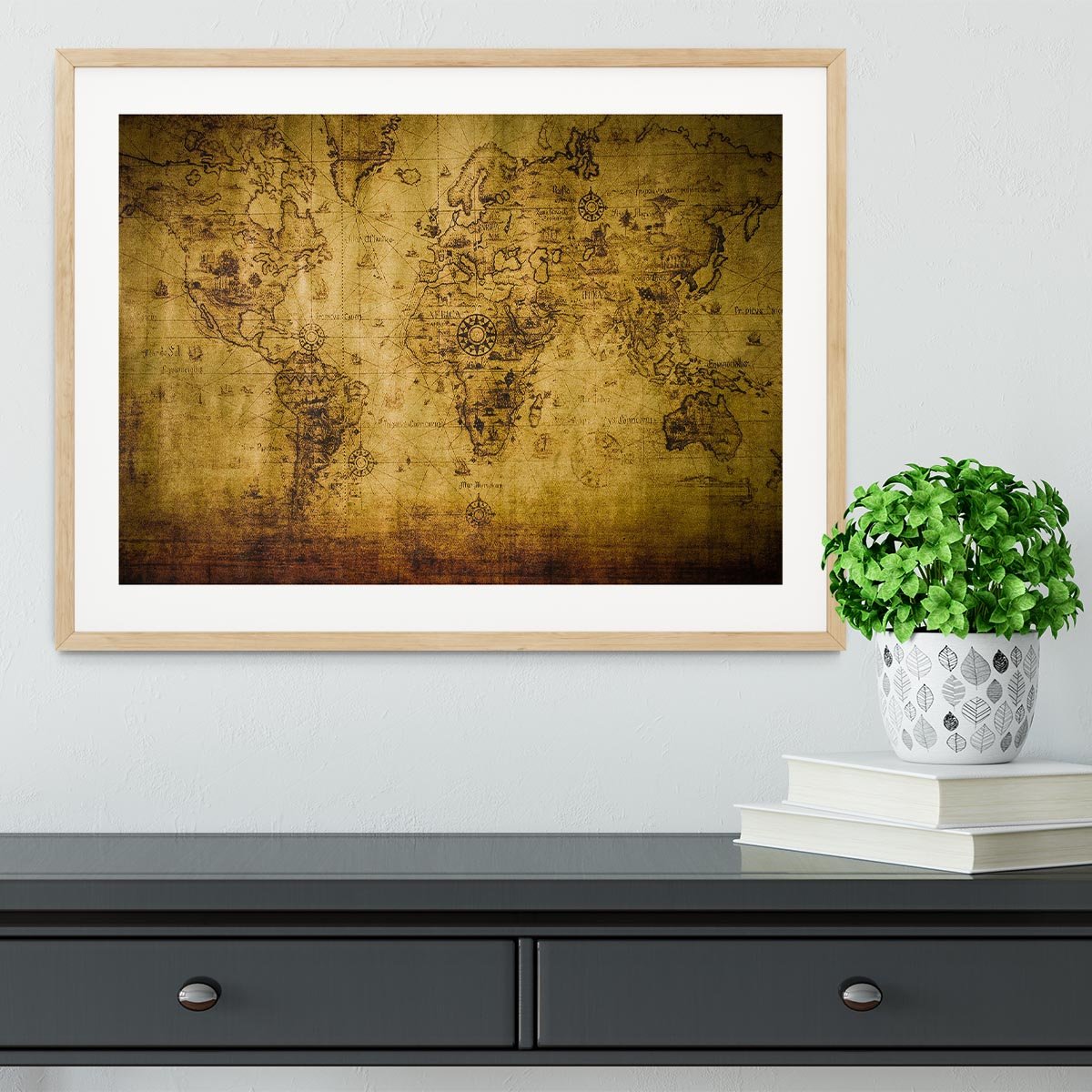 old map Framed Print - Canvas Art Rocks - 3