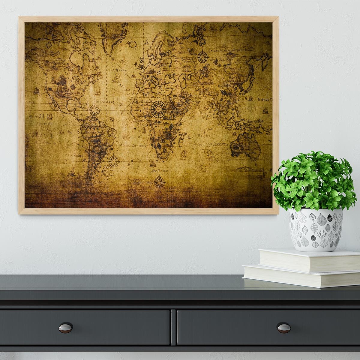 old map Framed Print - Canvas Art Rocks - 4