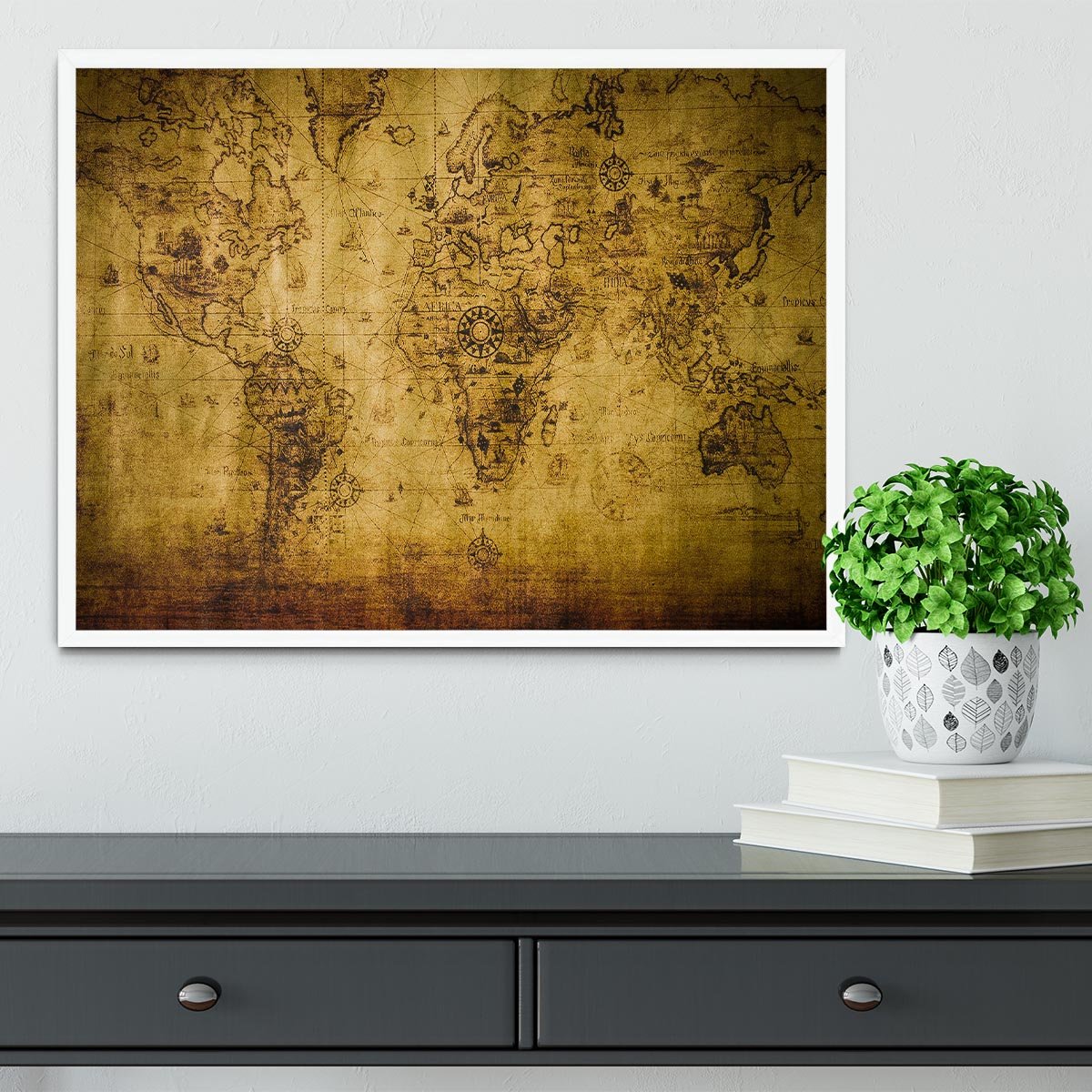 old map Framed Print - Canvas Art Rocks -6