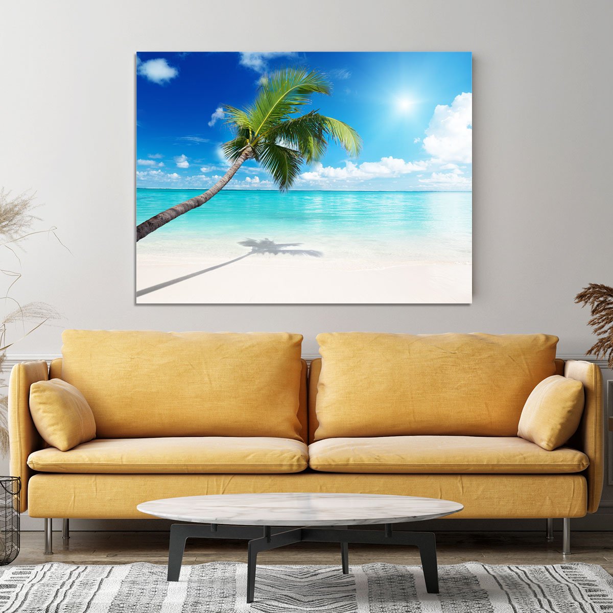 palm and beach Canvas Print or Poster