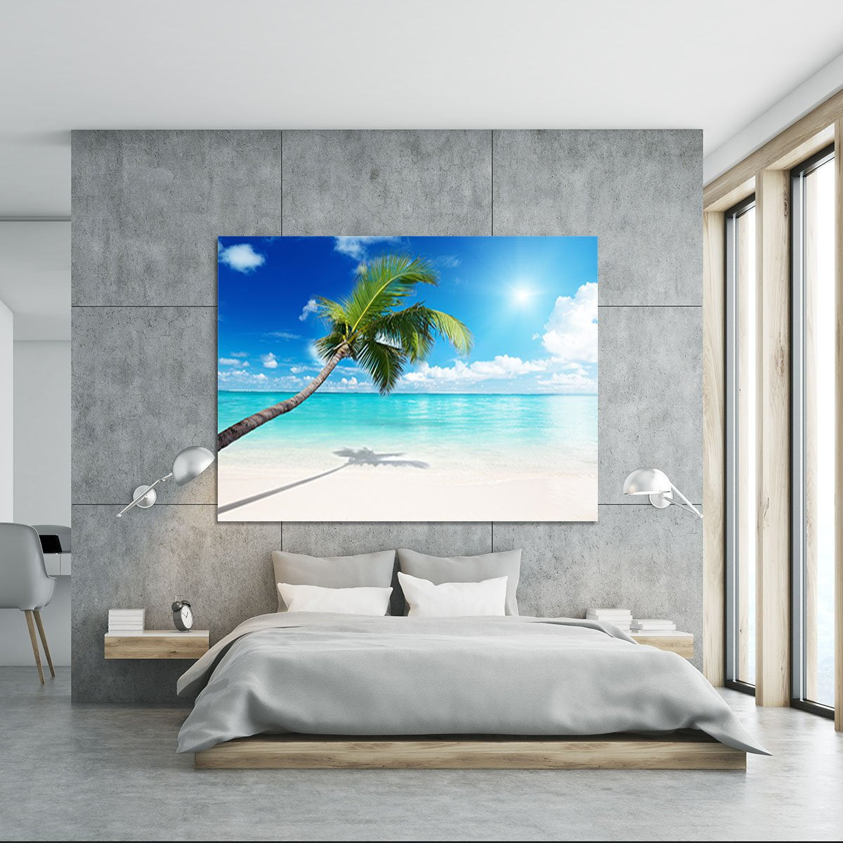 palm and beach Canvas Print or Poster