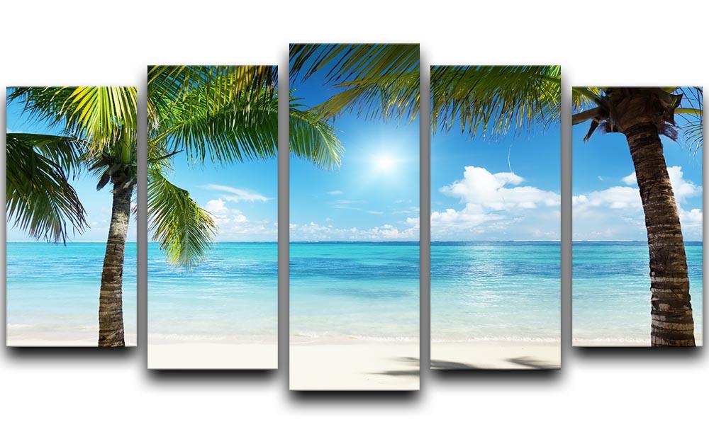 palms and beach 5 Split Panel Canvas - Canvas Art Rocks - 1
