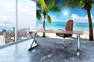 palms and beach Wall Mural Wallpaper - Canvas Art Rocks - 3