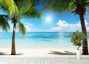 palms and beach Wall Mural Wallpaper - Canvas Art Rocks - 4