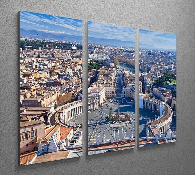 panorama of St.Peter Square 3 Split Panel Canvas Print - Canvas Art Rocks - 2