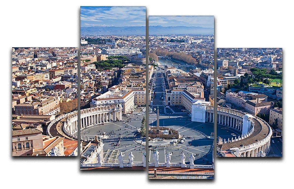 panorama of St.Peter Square 4 Split Panel Canvas  - Canvas Art Rocks - 1