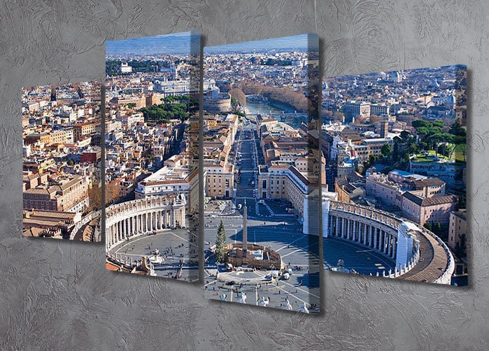 panorama of St.Peter Square 4 Split Panel Canvas  - Canvas Art Rocks - 2
