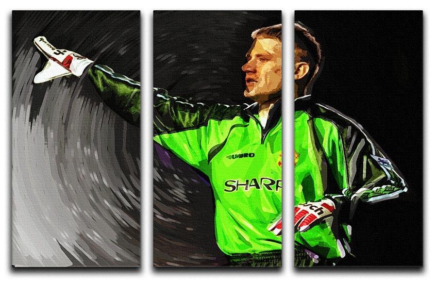 peter schmeichel man utd 3 Split Panel Canvas Print - Canvas Art Rocks - 1