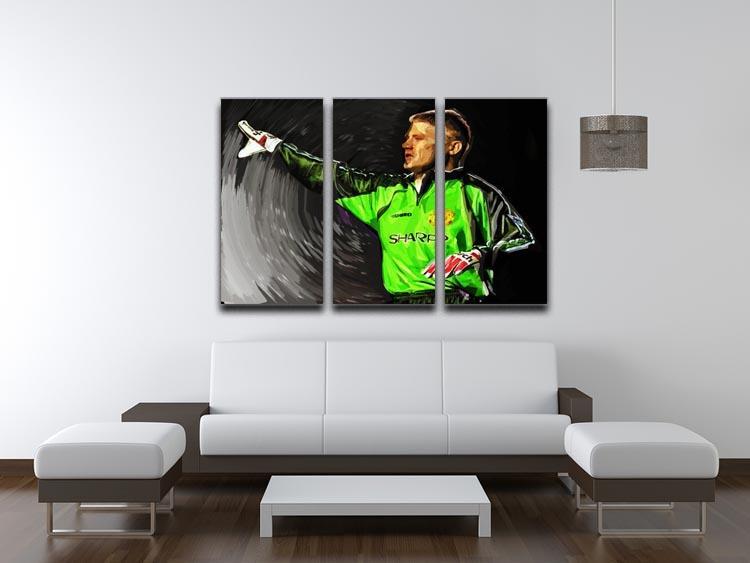 peter schmeichel man utd 3 Split Panel Canvas Print - Canvas Art Rocks - 3