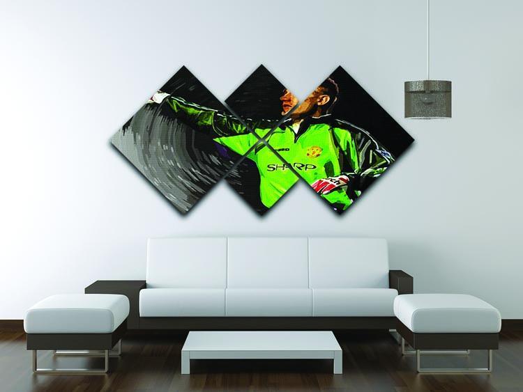 peter schmeichel man utd 4 Square Multi Panel Canvas - Canvas Art Rocks - 3