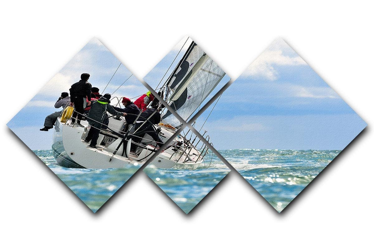 sailing crew 4 Square Multi Panel Canvas  - Canvas Art Rocks - 1