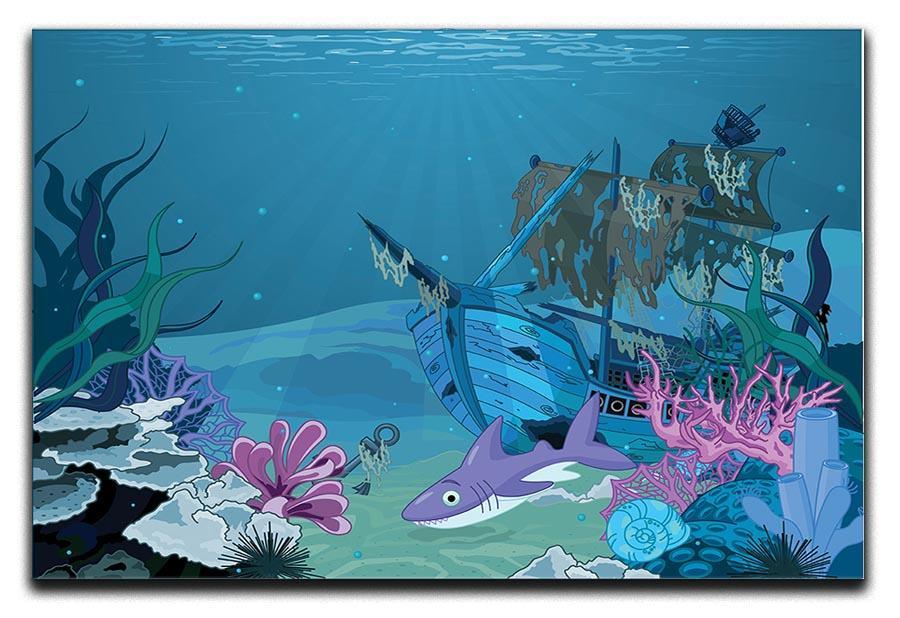 scene with old pirate ship Canvas Print or Poster  - Canvas Art Rocks - 1