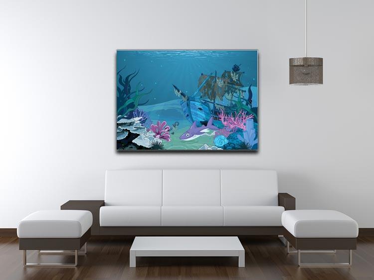 scene with old pirate ship Canvas Print or Poster - Canvas Art Rocks - 4