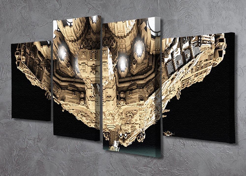 ships in low orbit over a planet 4 Split Panel Canvas - Canvas Art Rocks - 2