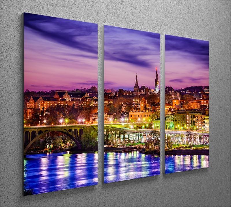 skyline on the Potomac River 3 Split Panel Canvas Print - Canvas Art Rocks - 2
