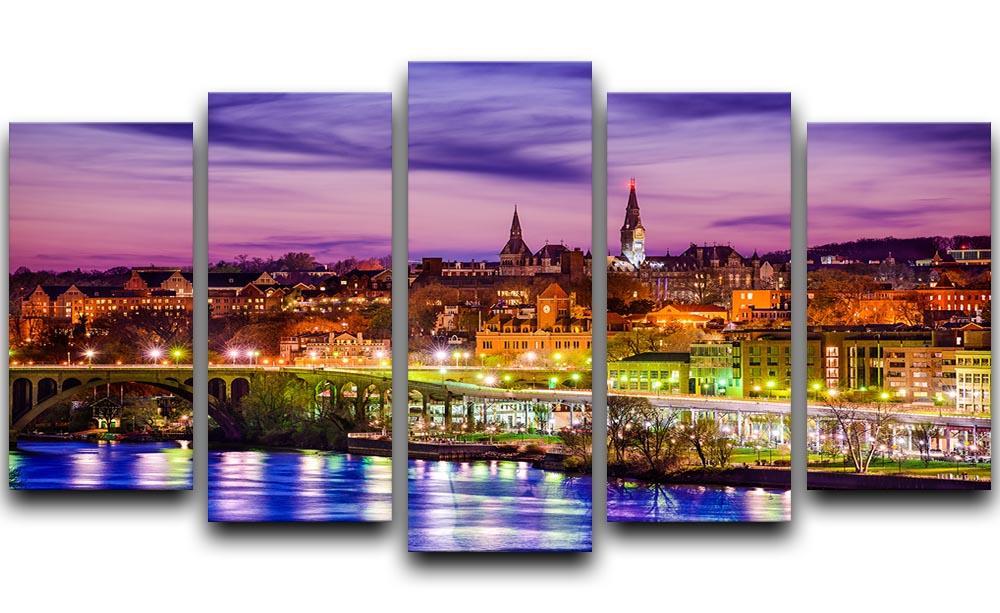 skyline on the Potomac River 5 Split Panel Canvas  - Canvas Art Rocks - 1