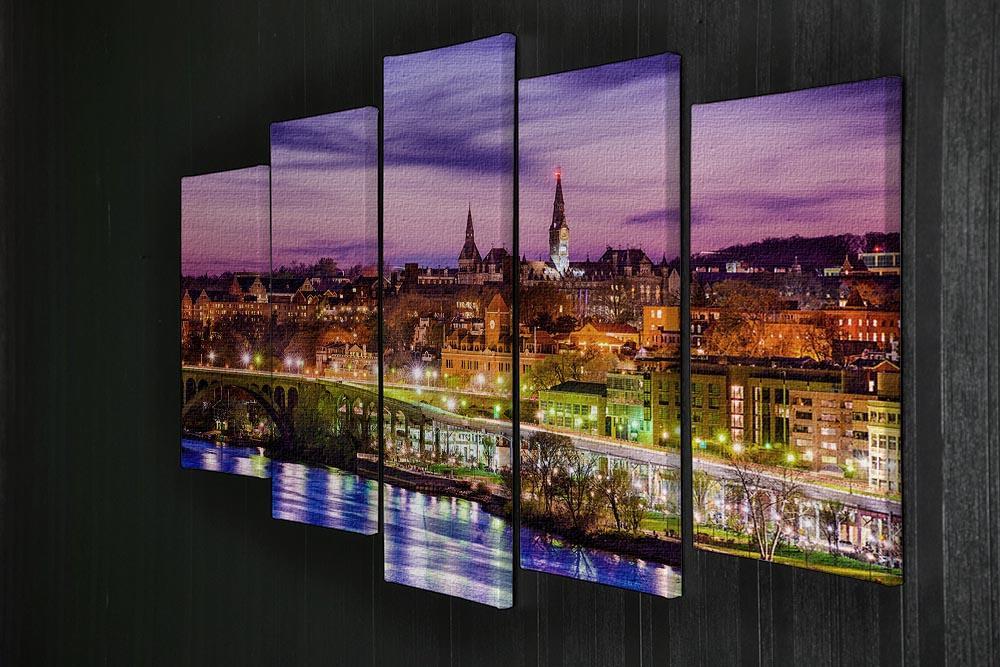 skyline on the Potomac River 5 Split Panel Canvas  - Canvas Art Rocks - 2