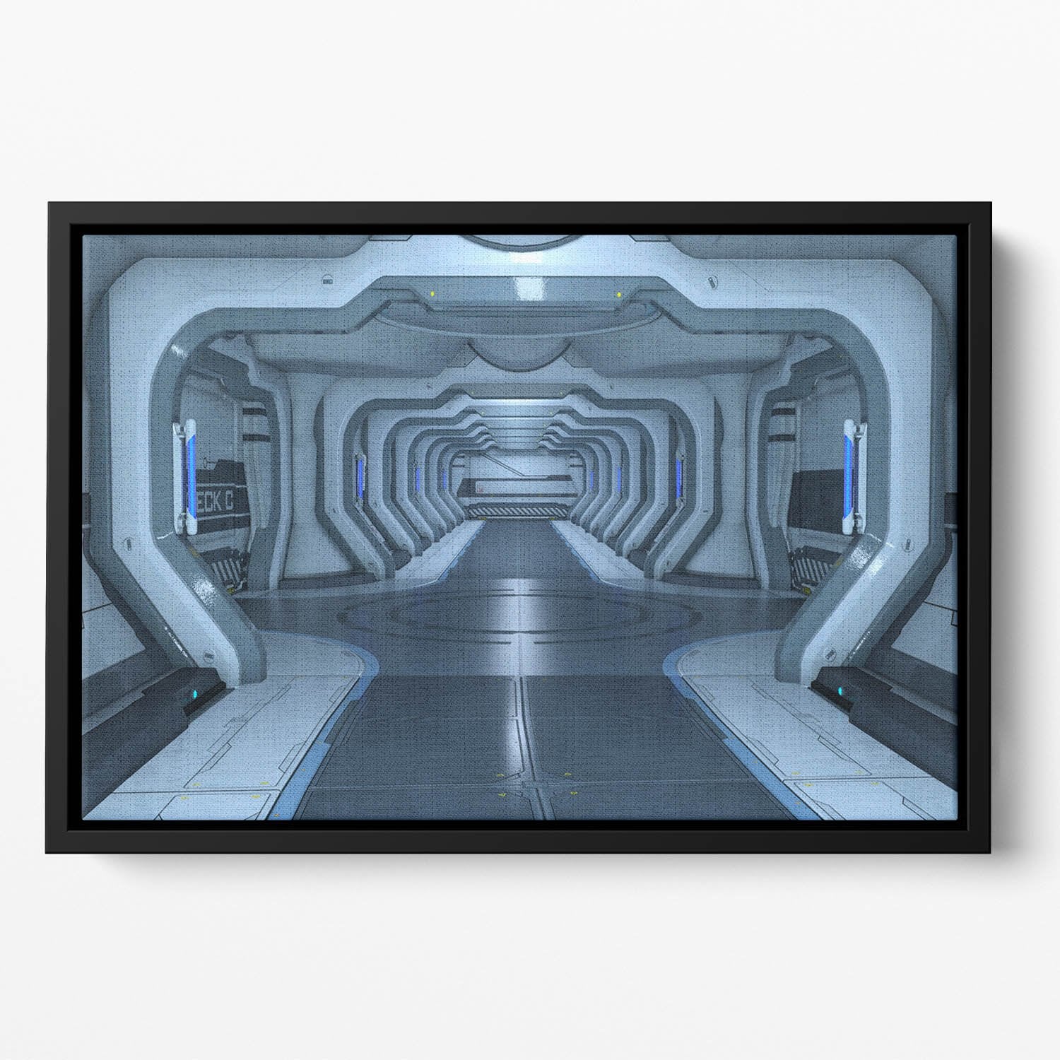 space station Floating Framed Canvas