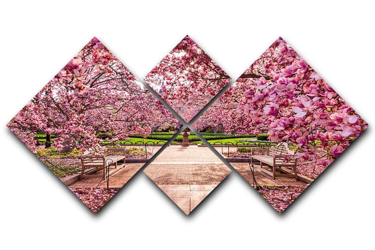 spring foliage near the National Mall 4 Square Multi Panel Canvas  - Canvas Art Rocks - 1