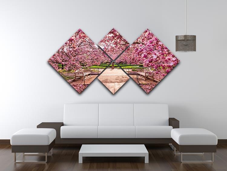 spring foliage near the National Mall 4 Square Multi Panel Canvas  - Canvas Art Rocks - 3
