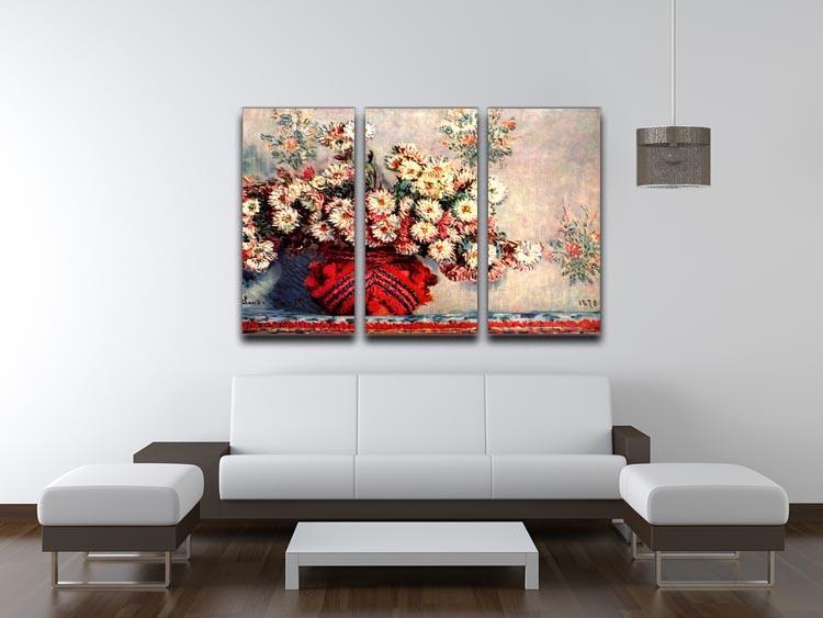 still life chrysanthemums Split Panel Canvas Print - Canvas Art Rocks - 4
