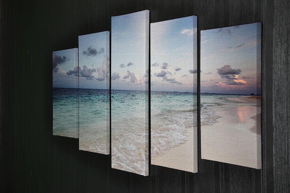 sunset on the sea beach 5 Split Panel Canvas - Canvas Art Rocks - 2