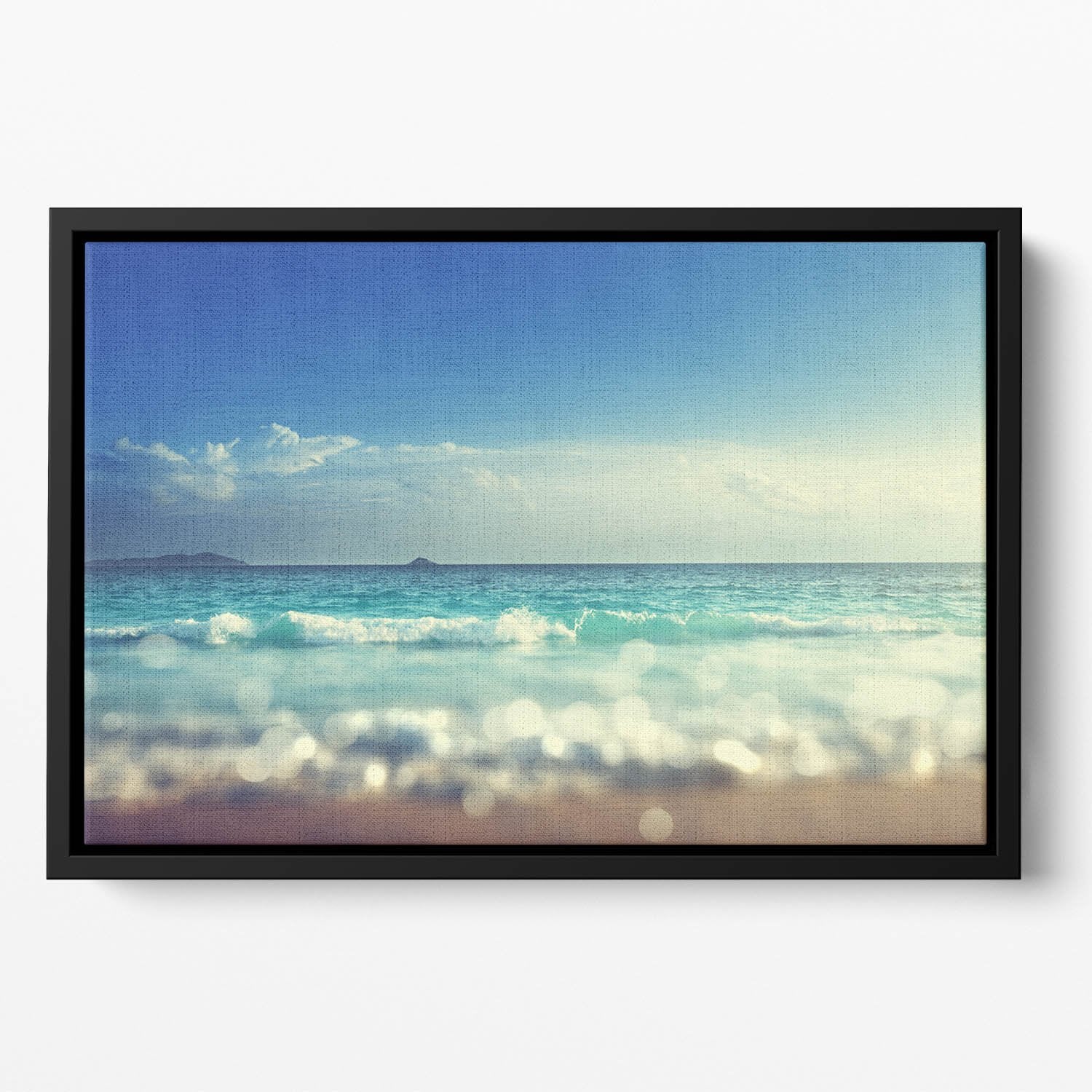 sunset time tilt shift soft Floating Framed Canvas