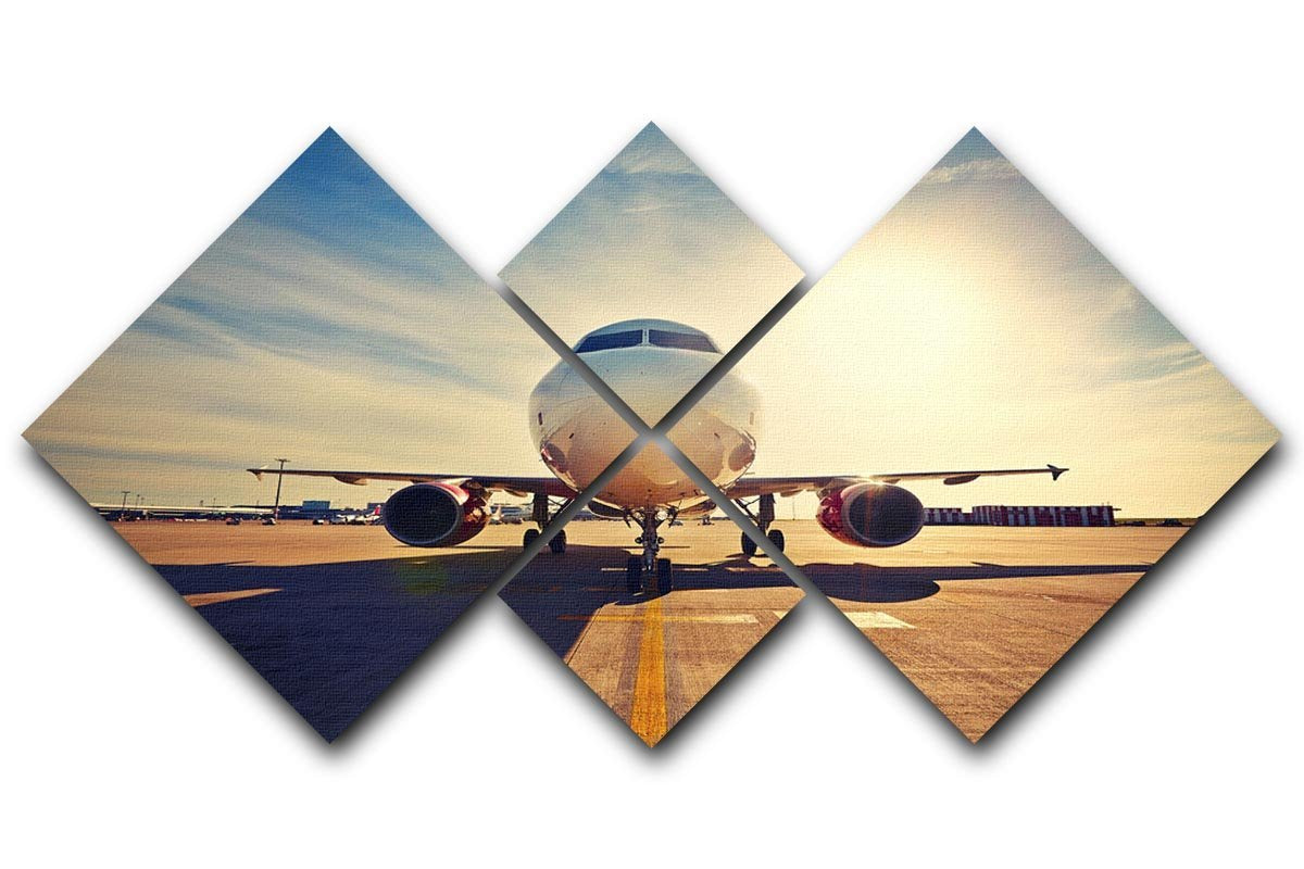 take off at the sunrise 4 Square Multi Panel Canvas  - Canvas Art Rocks - 1