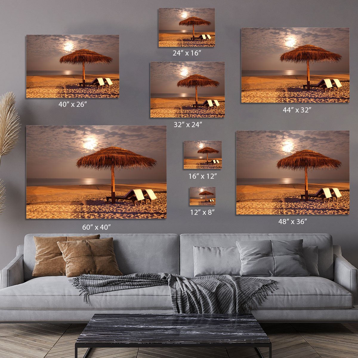 the sunset beach landscape Canvas Print or Poster