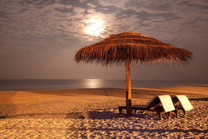 the sunset beach landscape Wall Mural Wallpaper - Canvas Art Rocks - 1