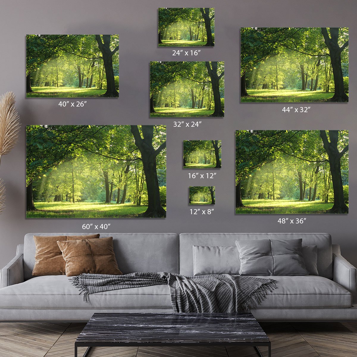 trees in a summer forest Canvas Print or Poster