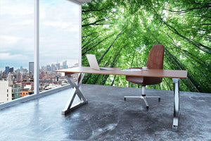 trees meeting eachother at the sky Wall Mural Wallpaper - Canvas Art Rocks - 3
