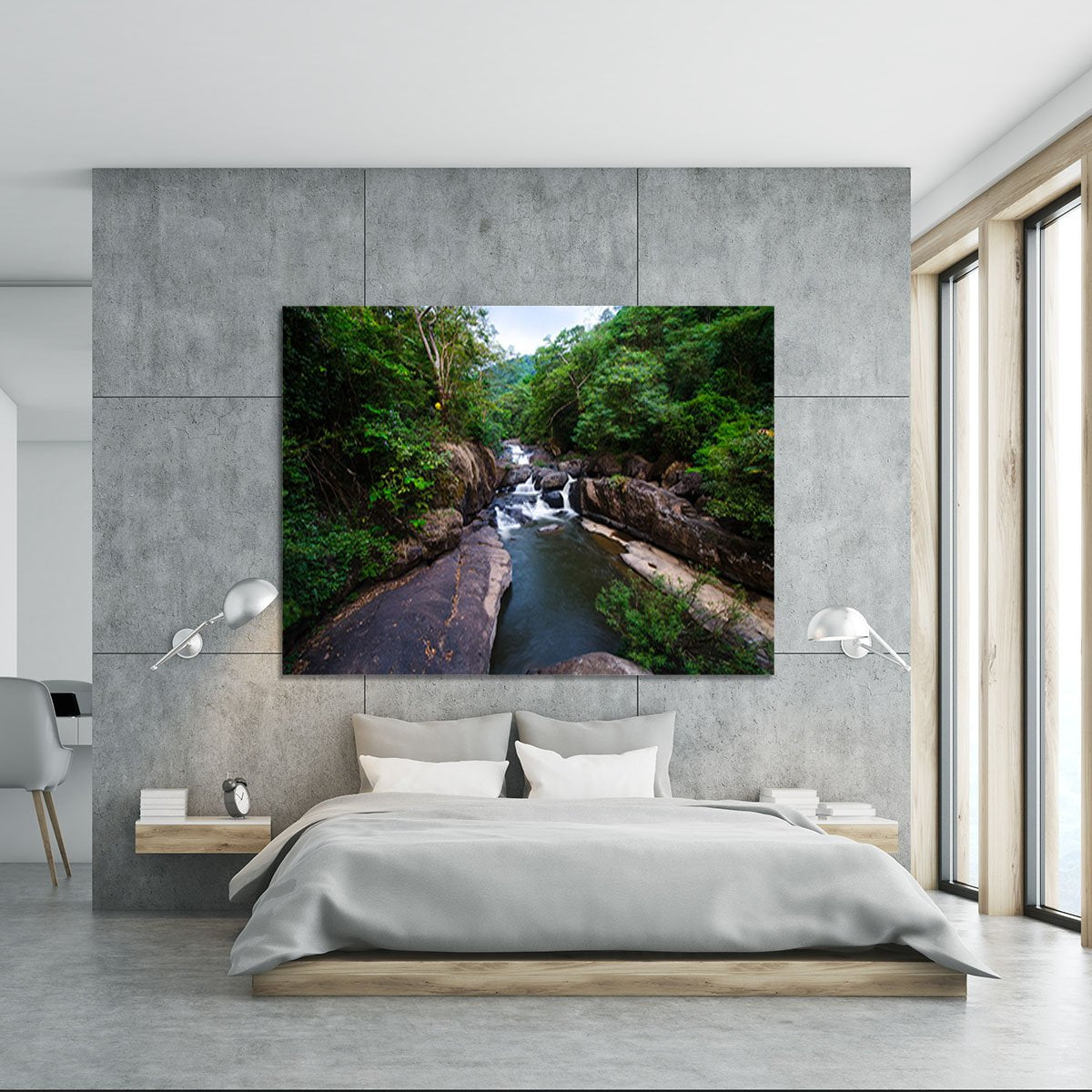 water fall in the forest Canvas Print or Poster
