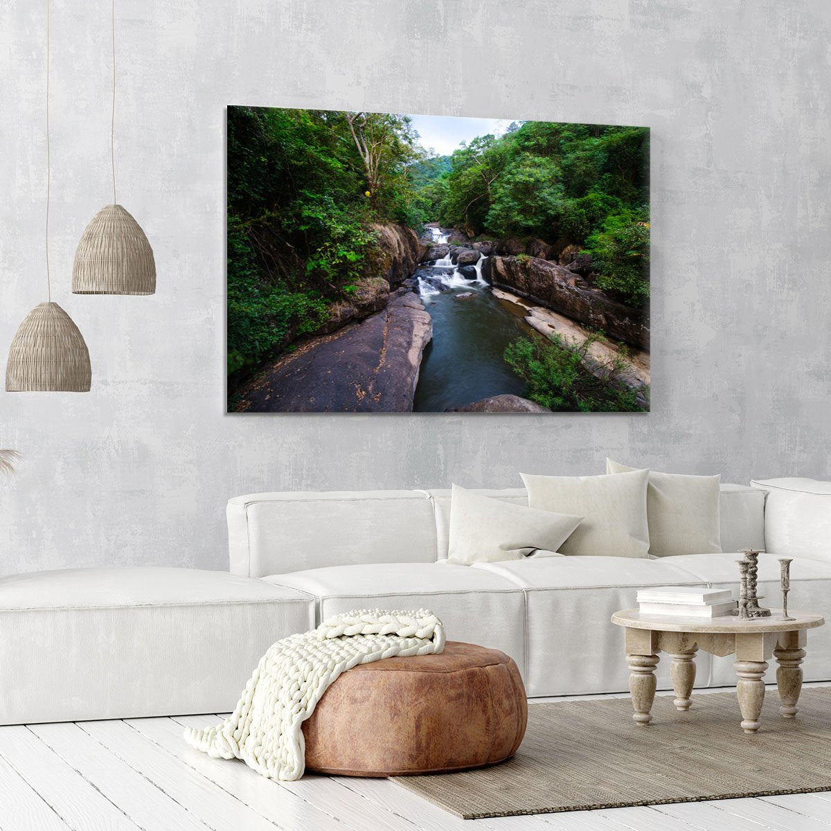 water fall in the forest Canvas Print or Poster