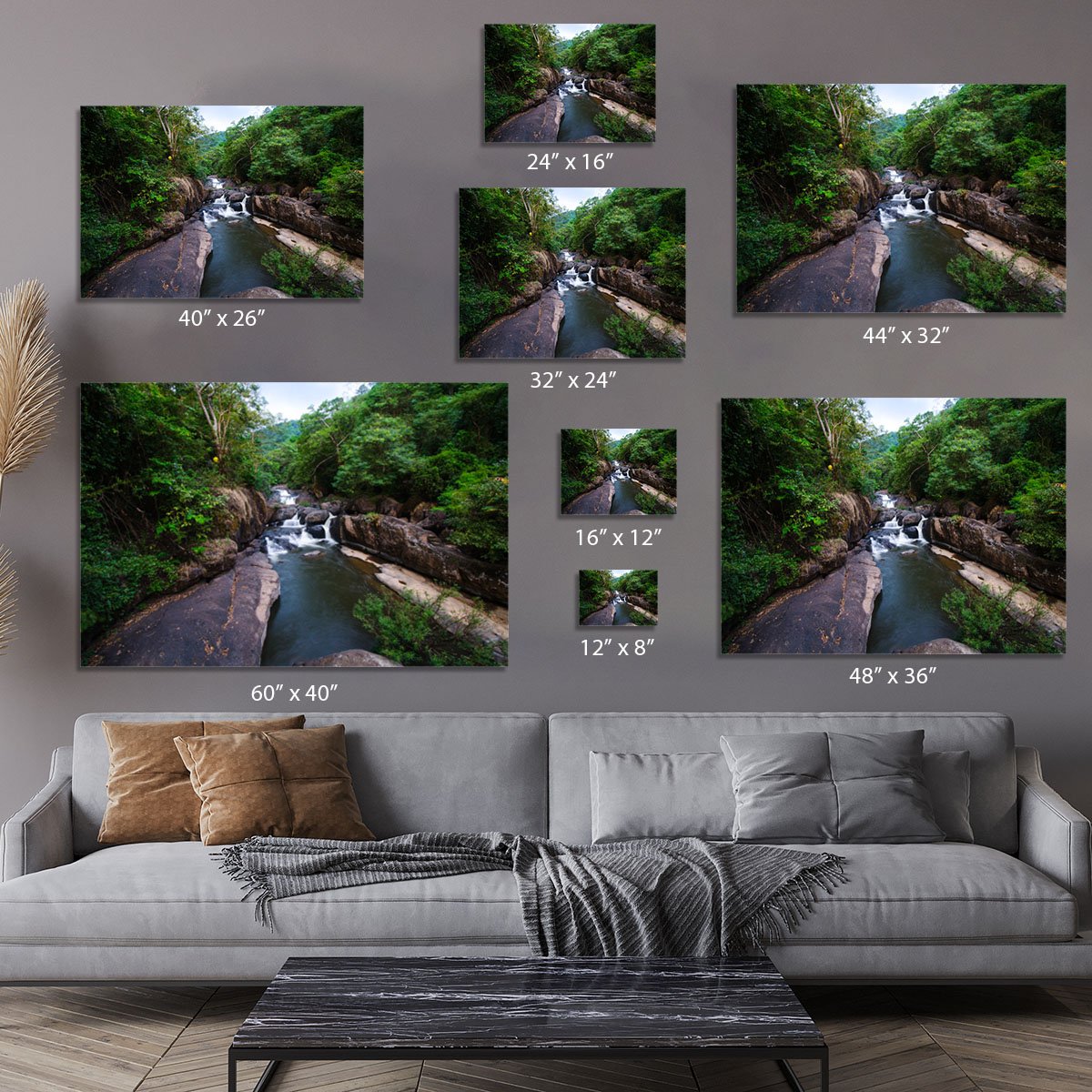 water fall in the forest Canvas Print or Poster