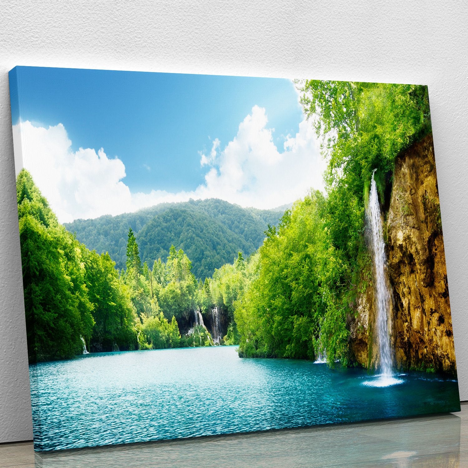 waterfall in deep forest Canvas Print or Poster